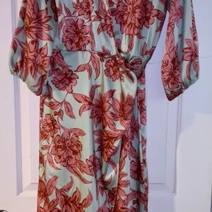 Floral Print feux wrap dress Zara new size small